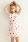 GIRLS - Girls Tossed Strawberries Night Gown - Hannah Rose Vintage Boutique