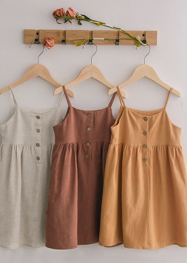 GIRLS - TOAST LINEN CAMI DRESS - Hannah Rose Vintage Boutique