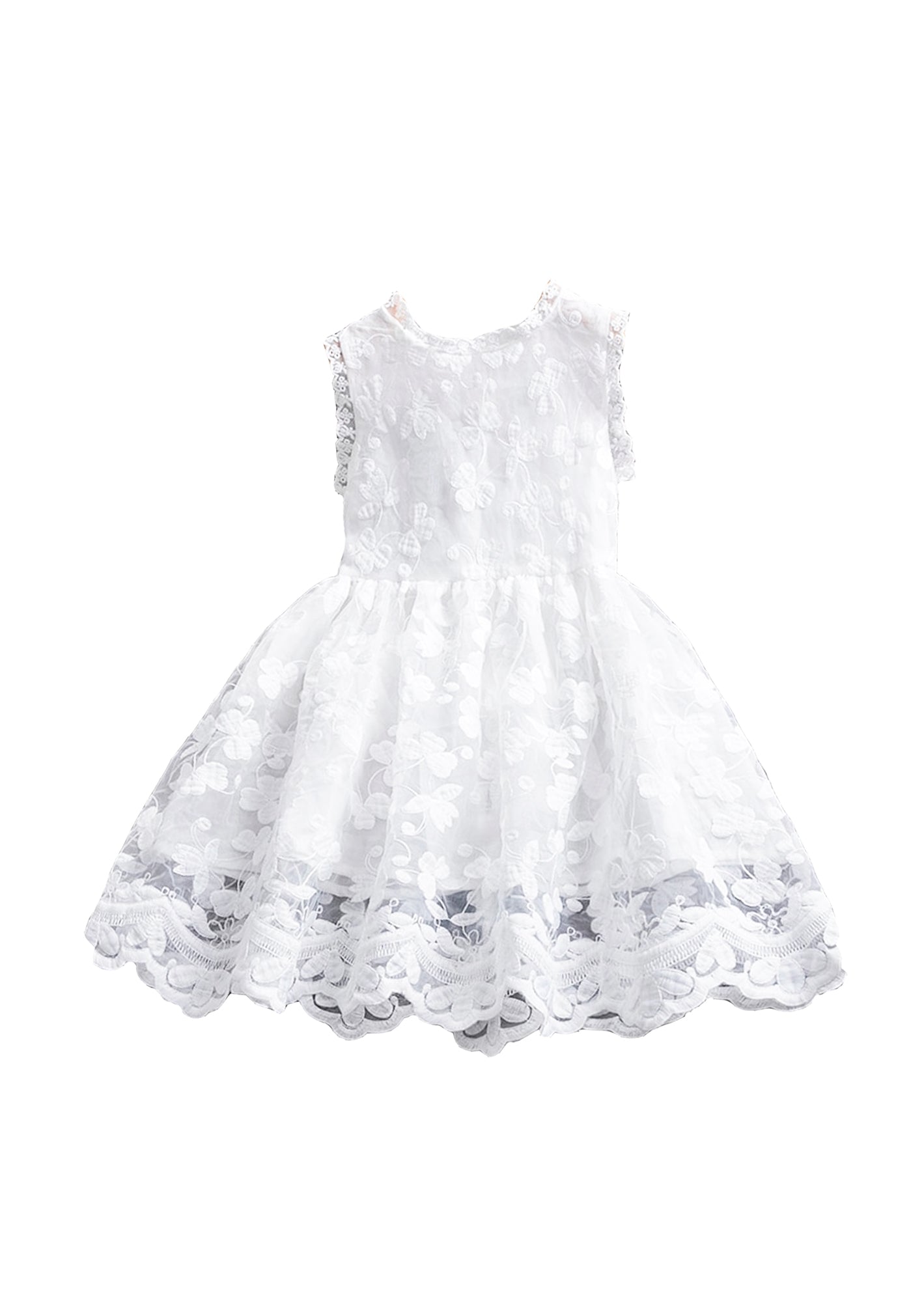 GIRLS WHITE LACE DRESS - Hannah Rose Vintage Boutique