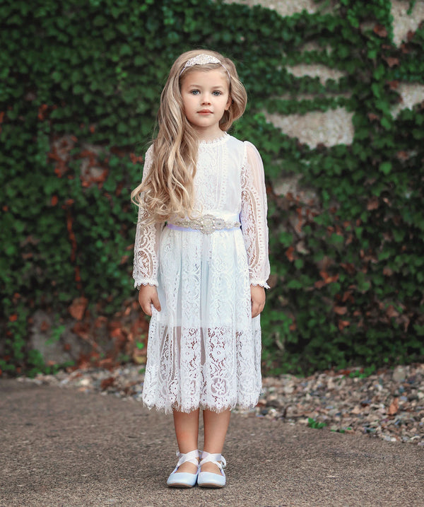 white lace holiday Christmas dress